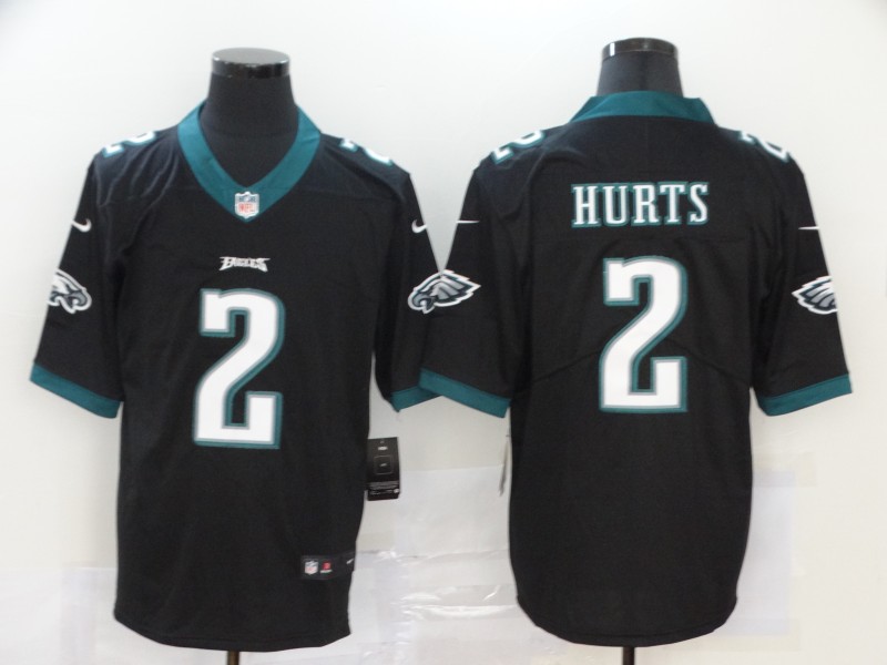 Men's Philadelphia Eagles Jalen Hurts #2 Black Jersey